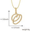 Wholesale Copper Pendant Necklace With English Letter Pattern Inlaid Zircon Electroplated Hiphop Style