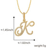 Wholesale Copper Pendant Necklace With English Letter Pattern Inlaid Zircon Electroplated Hiphop Style