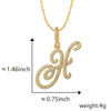 Wholesale Copper Pendant Necklace With English Letter Pattern Inlaid Zircon Electroplated Hiphop Style
