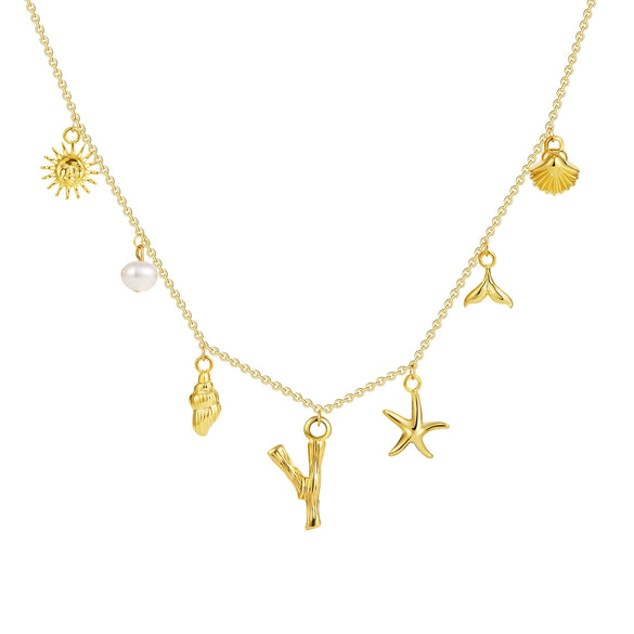 Wholesale Copper Pendant Necklace With Letter Pattern And Electroplating Treatment Oshaped Chain Vacation Style For Women
