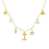 Wholesale Copper Pendant Necklace With Letter Pattern And Electroplating Treatment Oshaped Chain Vacation Style For Women