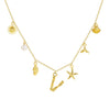 Wholesale Copper Pendant Necklace With Letter Pattern And Electroplating Treatment Oshaped Chain Vacation Style For Women