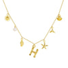 Wholesale Copper Pendant Necklace With Letter Pattern And Electroplating Treatment Oshaped Chain Vacation Style For Women