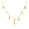 Wholesale Copper Pendant Necklace With Letter Pattern And Electroplating Treatment Oshaped Chain Vacation Style For Women