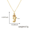 Wholesale Copper Pendant Necklace With Sweet Style And Electroplated Inlaid Zircon Letter Pattern