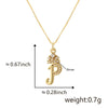 Wholesale Copper Pendant Necklace With Sweet Style And Electroplated Inlaid Zircon Letter Pattern