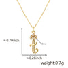 Wholesale Copper Pendant Necklace With Sweet Style And Electroplated Inlaid Zircon Letter Pattern