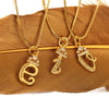 Wholesale Copper Pendant Necklace With Sweet Style And Electroplated Inlaid Zircon Letter Pattern