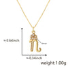 Wholesale Copper Pendant Necklace With Sweet Style And Electroplated Inlaid Zircon Letter Pattern