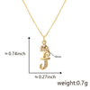 Wholesale Copper Pendant Necklace With Sweet Style And Electroplated Inlaid Zircon Letter Pattern