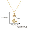 Wholesale Copper Pendant Necklace With Sweet Style And Electroplated Inlaid Zircon Letter Pattern