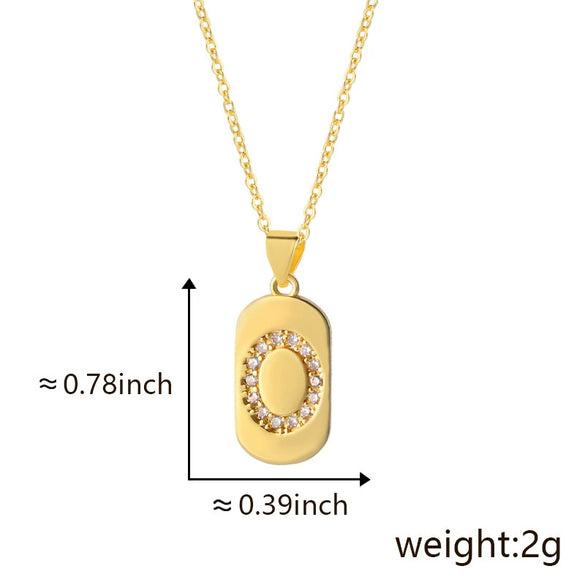 Wholesale Copper Pendant With Micro Inlaid English Letters And Electroplated Inlaid Zircon
