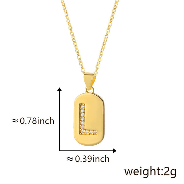Wholesale Copper Pendant With Micro Inlaid English Letters And Electroplated Inlaid Zircon