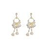 Wholesale Copper Petal Earrings Set With Pearls Flower Design