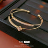 Wholesale Copper Plastic Zirconia Rhombus Flower Doublelayered Open Women's Bracelet Sophisticated Style