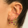 Wholesale Copper Plated Gold Drop Shape Zirconia Mini Diamond Combination Puncture Cartilage Earrings For Women