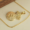 Wholesale Copper Plated Inlaid Zircon Purse Necklace New Year Design Non Fading Clavicle Chain