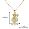 Wholesale Copper Plated Inlaid Zircon Purse Necklace New Year Design Non Fading Clavicle Chain