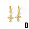 Wholesale Copper Plated 18K Geometric Cross Women's Earrings