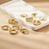 Wholesale Copper Plated 18K Gold Color Zircon Wave Leaf Ring Jewelry Luxury Simple Ins Style Electroplating Process