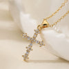 Wholesale Copper Plated 18K Gold Geometric Cross Pendant Necklace For Women Simple Style