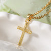 Wholesale Copper Plated 18K Gold Geometric Cross Pendant Necklace For Women Simple Style