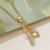 Wholesale Copper Plated 18K Gold Geometric Cross Pendant Necklace For Women Simple Style