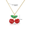 Wholesale Copper Plated 18K Gold Heart Shape Oil Dripping Cherry Blossom Petal O Word Chain Necklace For Women
