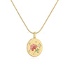 Wholesale Copper Plated 18K Gold Heart Shape Oil Dripping Cherry Blossom Petal O Word Chain Necklace For Women