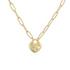 Wholesale Copper Plated 18K Gold Heart Shape Oil Dripping Cherry Blossom Petal O Word Chain Necklace For Women