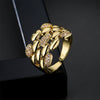 Wholesale Copper Plated 18K Gold Micro Paved Geometric Open Ring Jewelry For Women With Micro Inlay
