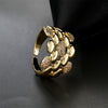 Wholesale Copper Plated 18K Gold Micro Paved Geometric Open Ring Jewelry For Women With Micro Inlay