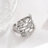 Wholesale Copper Plated 18K Gold Micro Paved Geometric Open Ring Jewelry For Women With Micro Inlay