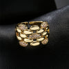 Wholesale Copper Plated 18K Gold Micro Paved Geometric Open Ring Jewelry For Women With Micro Inlay