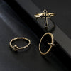 Wholesale Copper Plated 18K Gold Micro Paved Zircon Oil Dripping Geometric Open Ring For Women