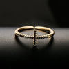 Wholesale Copper Plated 18K Gold Micro Paved Zircon Oil Dripping Geometric Open Ring For Women