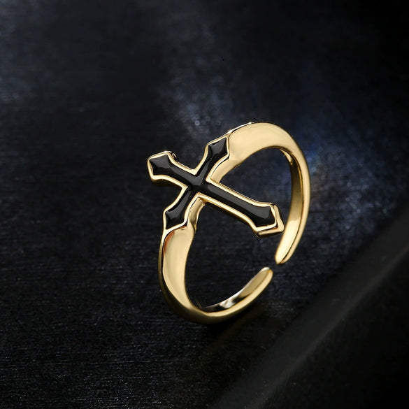 Wholesale Copper Plated 18K Gold Micro Paved Zircon Oil Dripping Geometric Open Ring For Women
