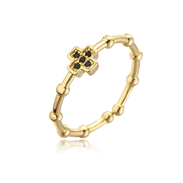 Wholesale Copper Plated 18K Gold Micro Paved Zircon Oil Dripping Geometric Open Ring For Women