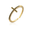 Wholesale Copper Plated 18K Gold Micro Paved Zircon Oil Dripping Geometric Open Ring For Women