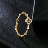 Wholesale Copper Plated 18K Gold Micro Paved Zircon Oil Dripping Geometric Open Ring For Women