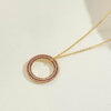 Wholesale Copper Plated 14K Gold Zircon Geometric Pendant Necklace With Ochain For Women