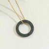 Wholesale Copper Plated 14K Gold Zircon Geometric Pendant Necklace With Ochain For Women