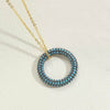 Wholesale Copper Plated 14K Gold Zircon Geometric Pendant Necklace With Ochain For Women