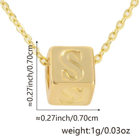 Wholesale Copper Plated Letter Pendant Beaded Simple Necklace Accessories