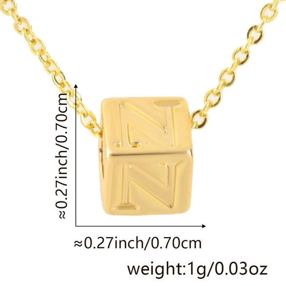 Wholesale Copper Plated Letter Pendant Beaded Simple Necklace Accessories