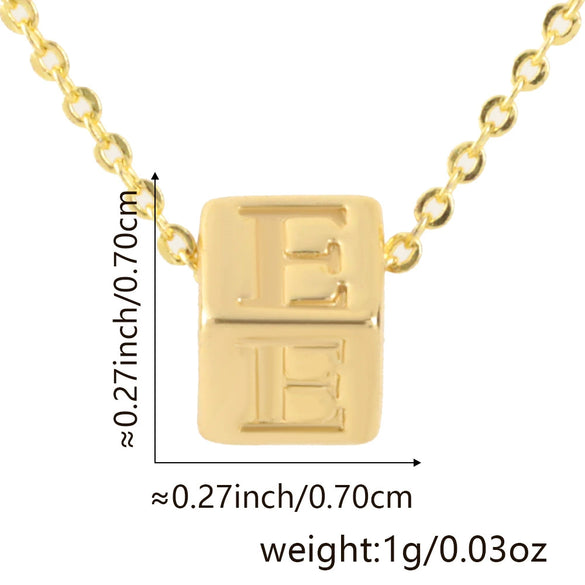 Wholesale Copper Plated Letter Pendant Beaded Simple Necklace Accessories