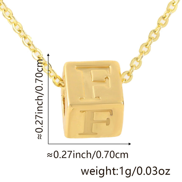 Wholesale Copper Plated Letter Pendant Beaded Simple Necklace Accessories