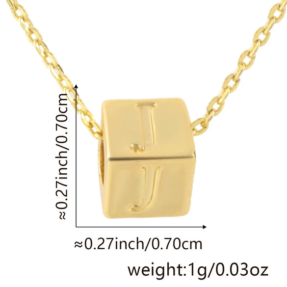 Wholesale Copper Plated Letter Pendant Beaded Simple Necklace Accessories