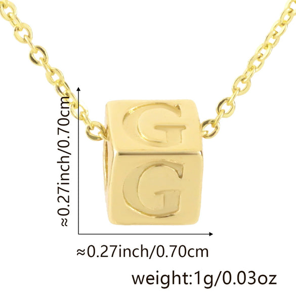 Wholesale Copper Plated Letter Pendant Beaded Simple Necklace Accessories