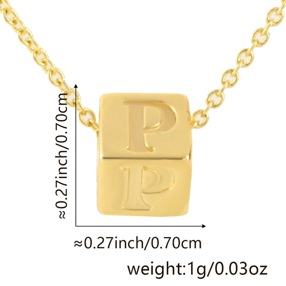 Wholesale Copper Plated Letter Pendant Beaded Simple Necklace Accessories